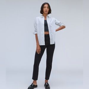 EVERLANE  BABY CORD CHEECKY CROP BLACK 8 bb